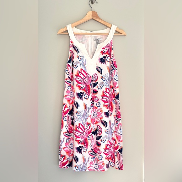 Tommy Bahama Women's Small Shift Dress Linen Blend Midi Preppy Resort Wear - Picture 3 of 12